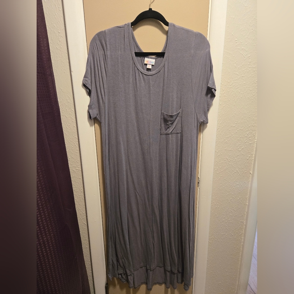 LuLaRoe Carly Charcoal Short Sleeve Dress XL